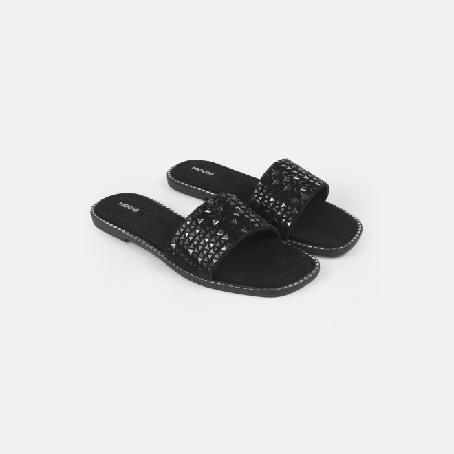 Mochi Women Black Casual Slippers (SKU: 35-1610-11-36)