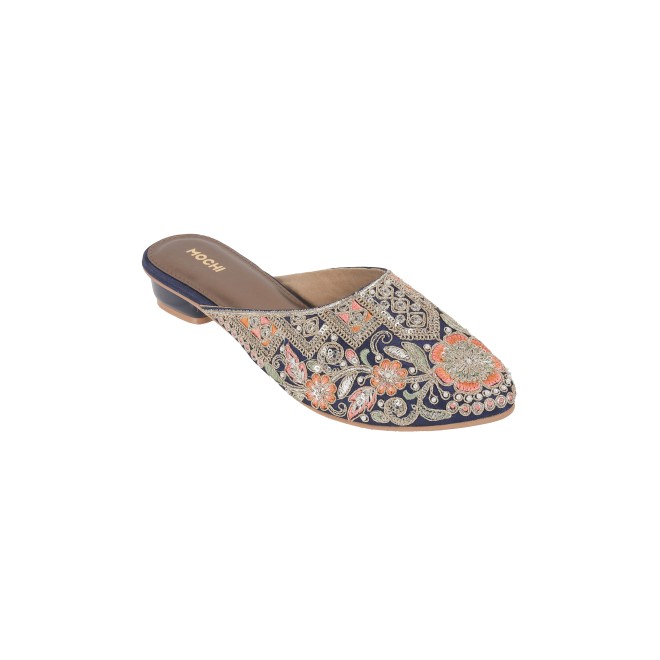Mochi Women Blue Wedding Slip Ons (SKU: 35-1625-45-36)
