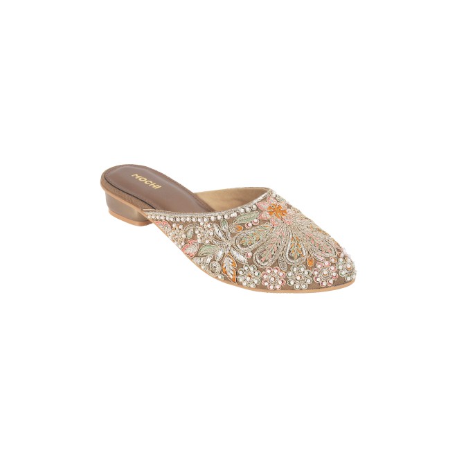 Mochi Women Antique-Gold Wedding Jutis (SKU: 35-1626-28-36)