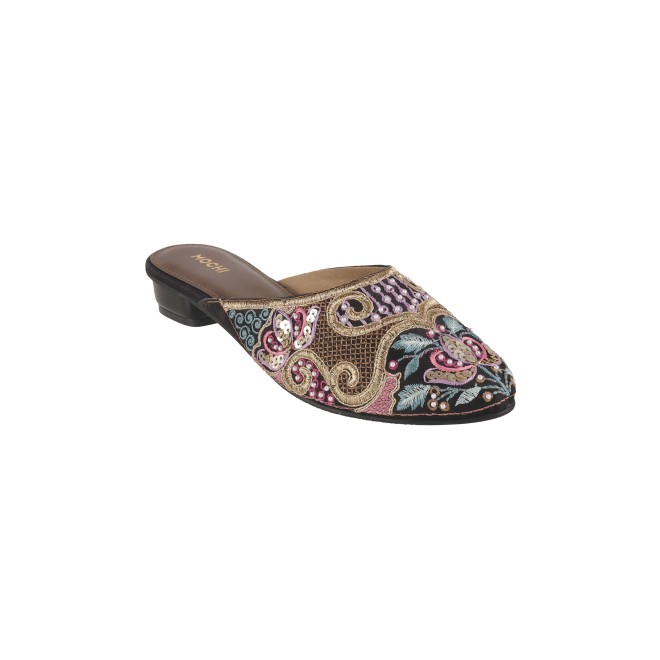 Mochi Women Black Ethnic Slip Ons (SKU: 35-1629-11-36)