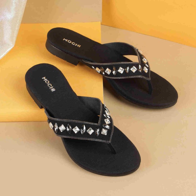 Mochi Women Black Party Sandals (SKU: 35-1633-11-37)