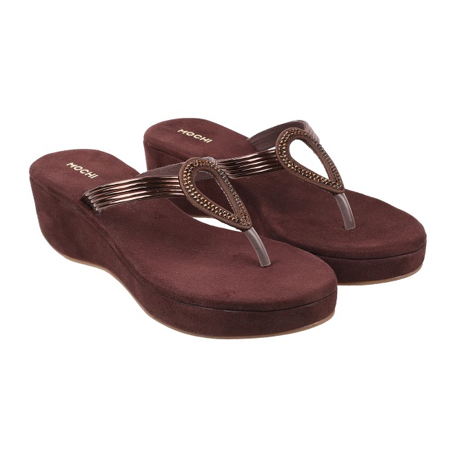 Mochi Women Bronze Casual Sandals
