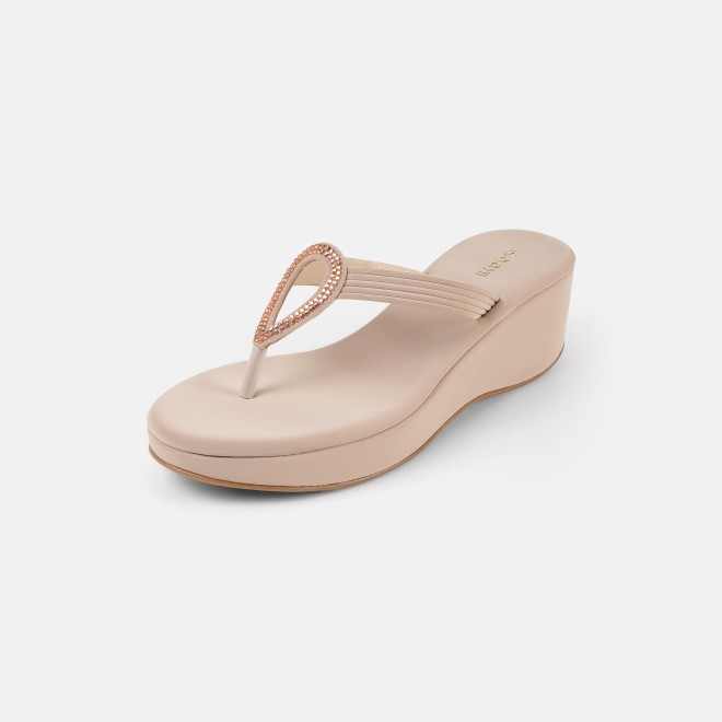 Mochi Women Beige Casual Sandals (SKU: 35-165-20-35)