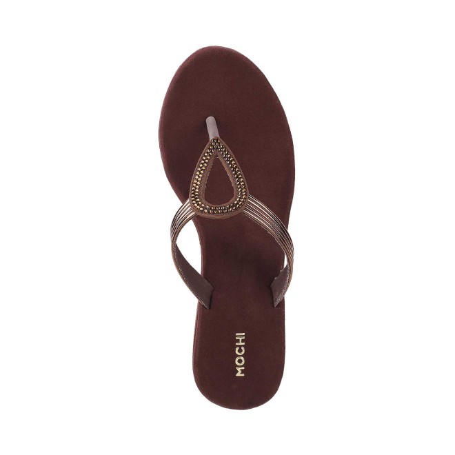 Mochi Women Bronze Casual Sandals (SKU: 35-165-46-36)