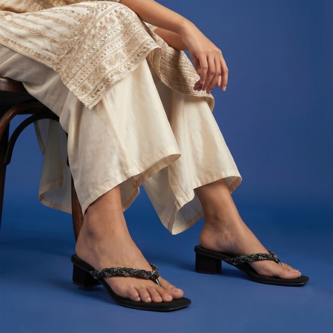 Mochi Women Gun-metal Party Slippers (SKU: 35-1696-29-36)