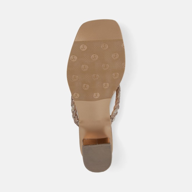 Mochi Women Antic-gold Party Slippers (SKU: 35-1696-28-36)