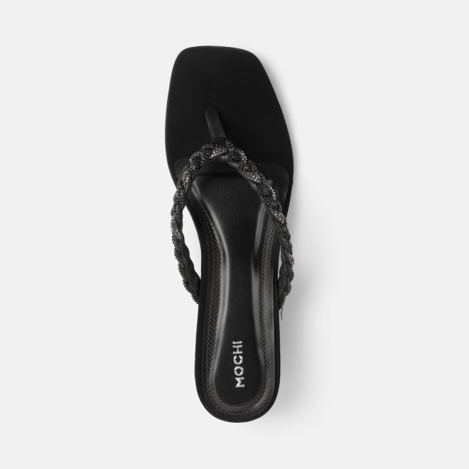 Mochi Women Gun-metal Party Slippers (SKU: 35-1696-29-36)
