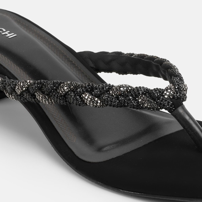 Mochi Women Gun-metal Party Slippers (SKU: 35-1696-29-36)