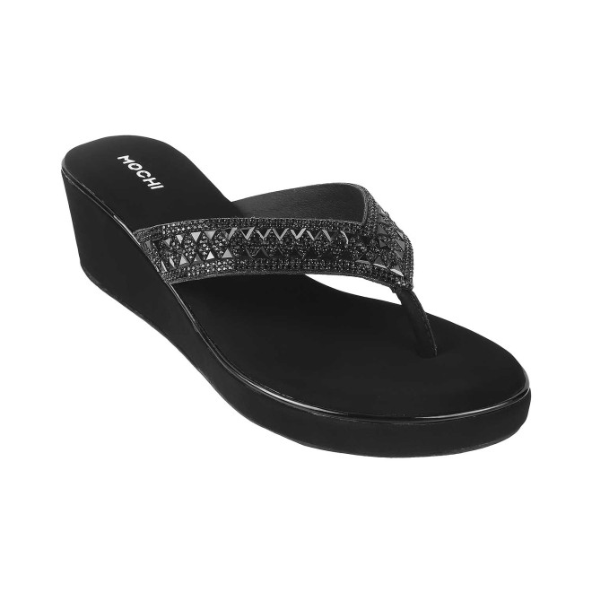 Mochi Women Black Casual Sandals (SKU: 35-185-11-36)