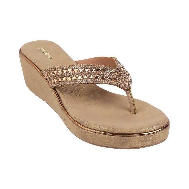 Mochi Women Antique-Gold Casual Sandals (SKU: 35-185-28-36)