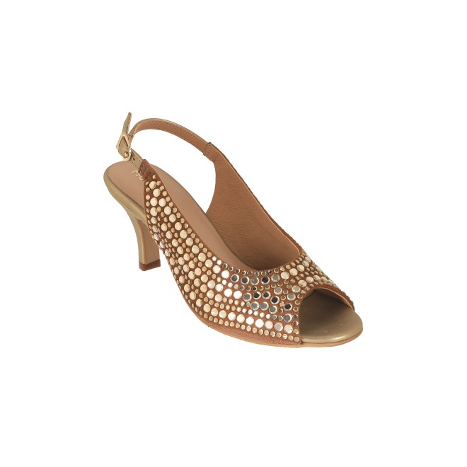 Mochi Women Antique-Gold Party Sandals (SKU: 35-197-28-36)