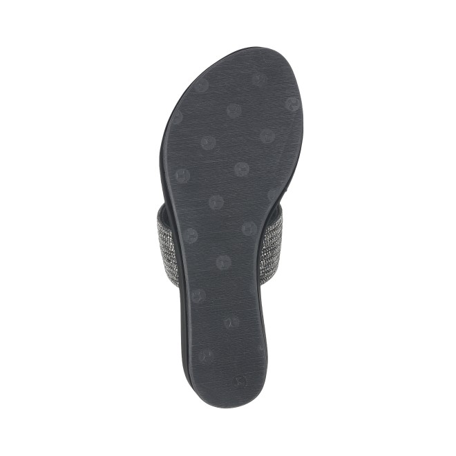 Mochi Women Black Ethnic Slip Ons (SKU: 35-1986-11-36)
