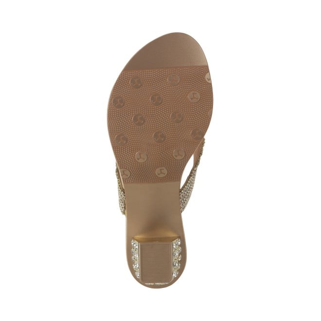 Mochi Women Gold Ethnic Slip Ons (SKU: 35-1987-15-36)
