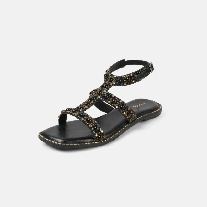 Mochi Women Black Casual Gladiators (SKU: 35-1999-11-36)