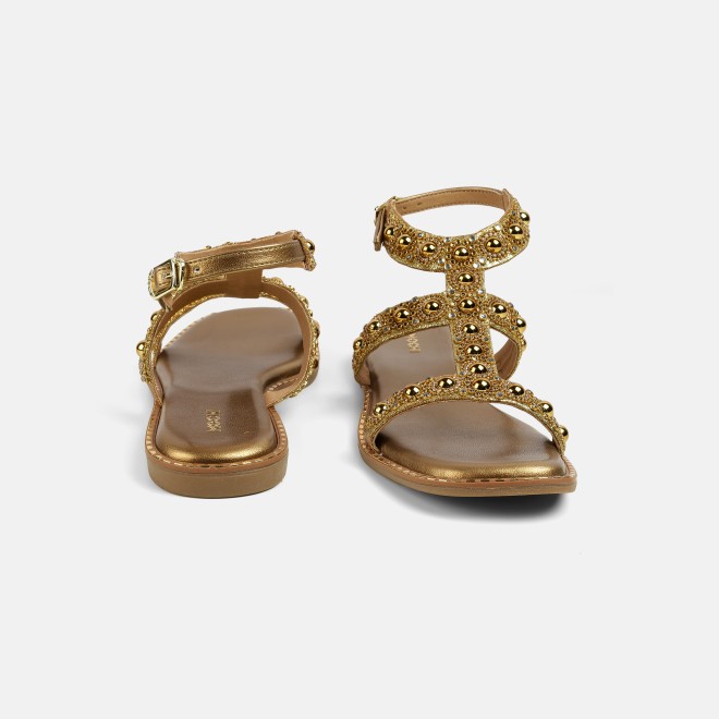 Mochi Women Antic-gold Casual Gladiators (SKU: 35-1999-28-36)