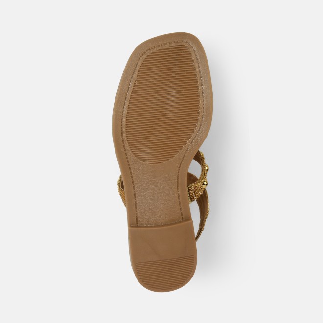 Mochi Women Antic-gold Casual Gladiators (SKU: 35-1999-28-36)