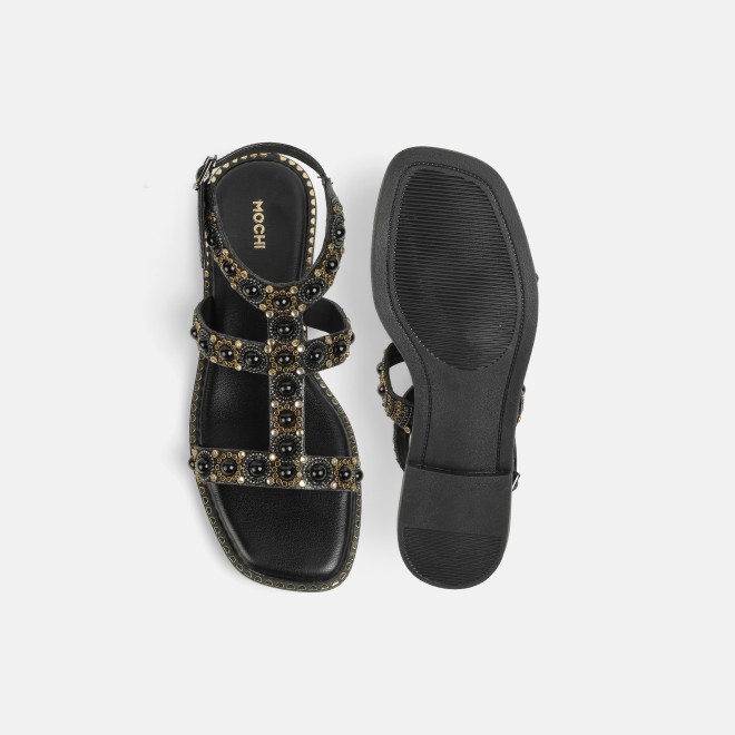 Mochi Women Black Casual Gladiators (SKU: 35-1999-11-36)