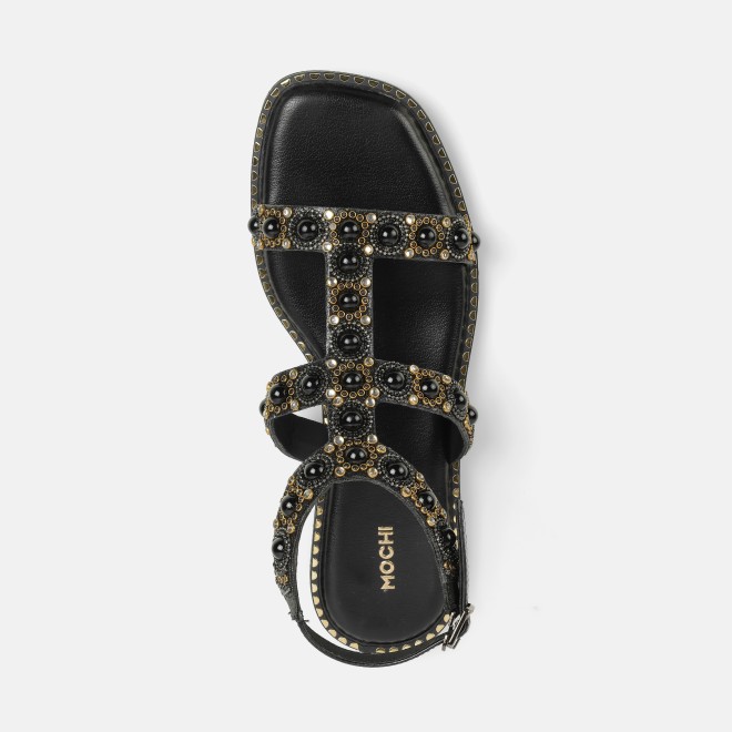 Mochi Women Black Casual Gladiators (SKU: 35-1999-11-36)
