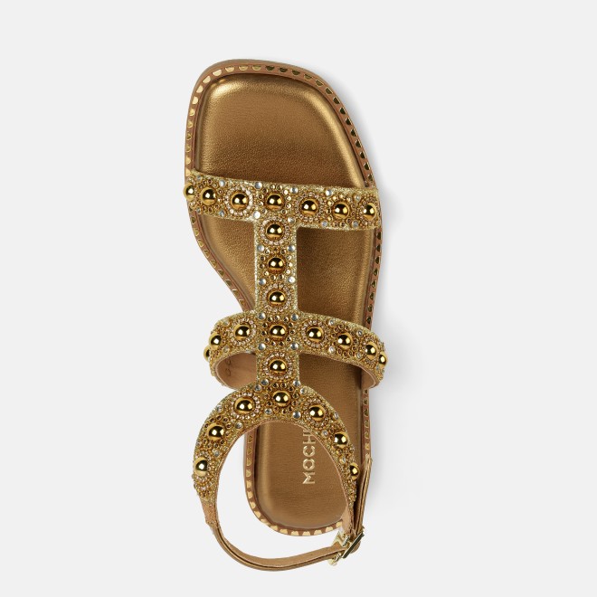 Mochi Women Antic-gold Casual Gladiators (SKU: 35-1999-28-36)