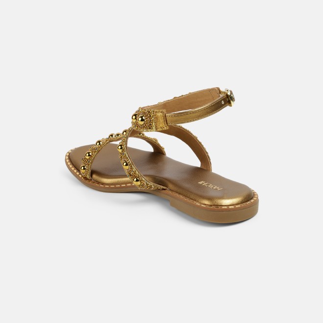 Mochi Women Antic-gold Casual Gladiators (SKU: 35-1999-28-36)