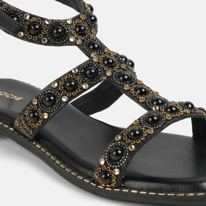 Mochi Women Black Casual Gladiators (SKU: 35-1999-11-36)