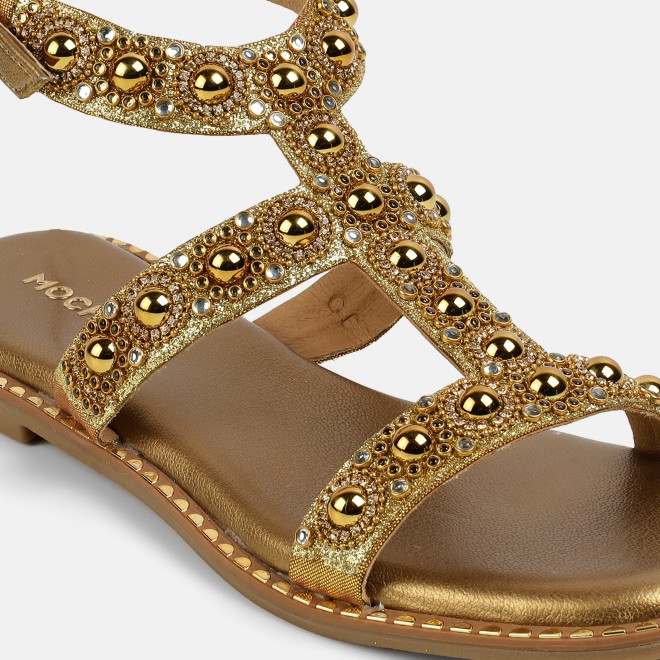 Mochi Women Antic-gold Casual Gladiators (SKU: 35-1999-28-36)