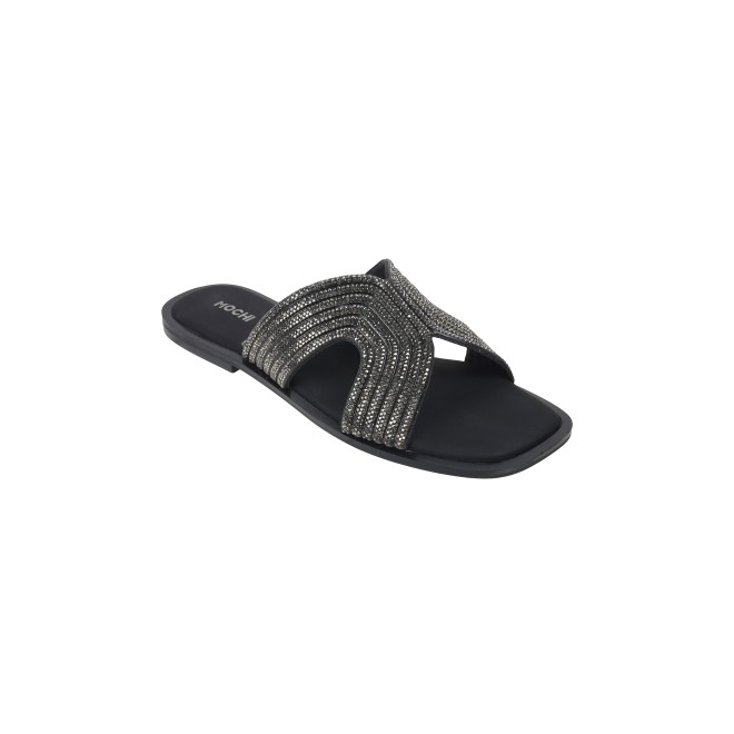Mochi Women Black Casual Slip Ons