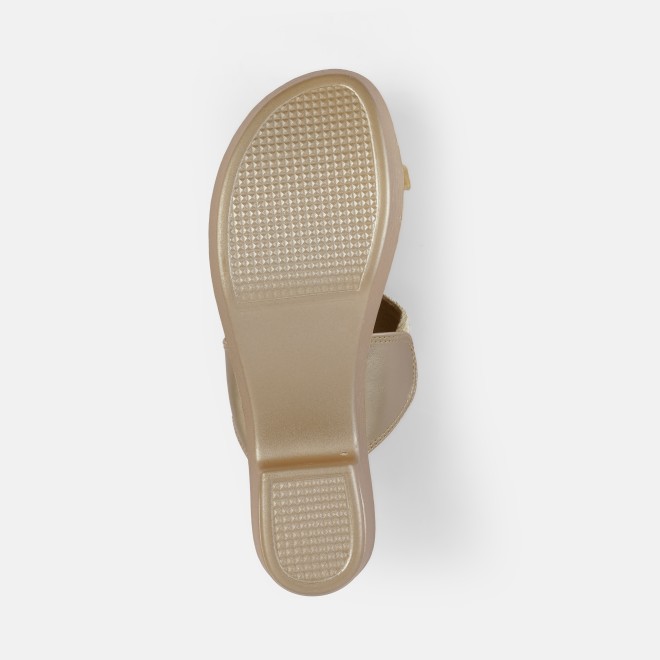 Mochi Women Gold Ethnic Slip Ons (SKU: 35-2054-15-41)