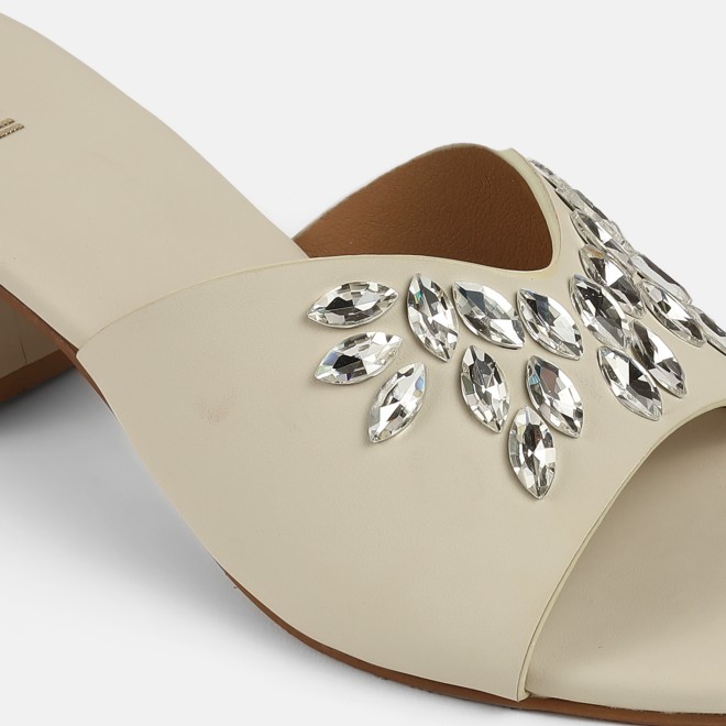Mochi Women Beige Party Slip Ons (SKU: 35-2081-20-37)