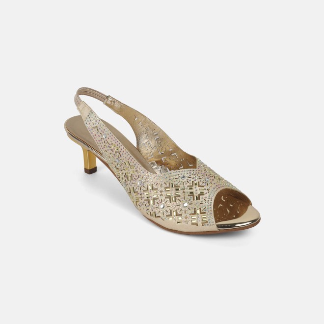 Mochi Women Gold Ethnic Sandals (SKU: 35-2084-15-36)