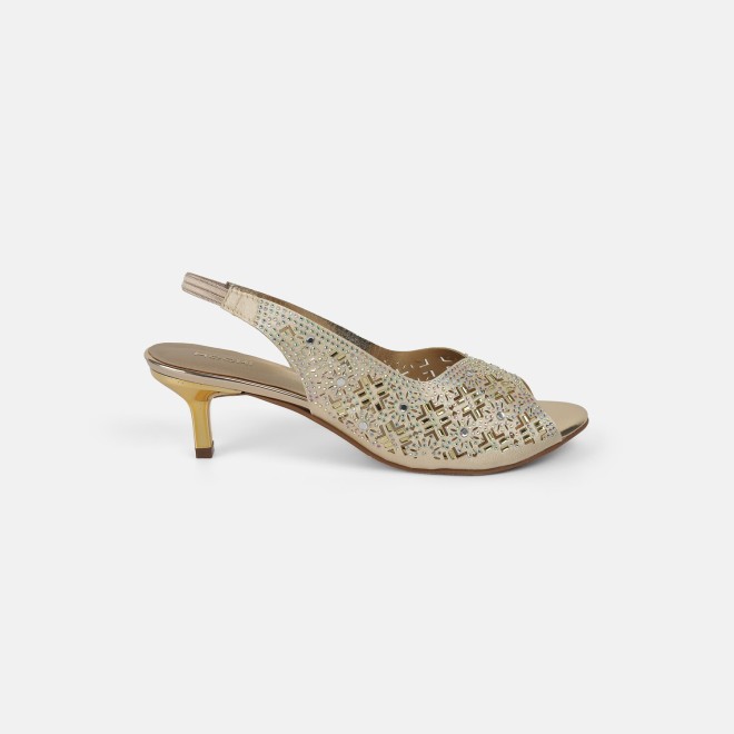 Mochi Women Gold Ethnic Sandals (SKU: 35-2084-15-36)