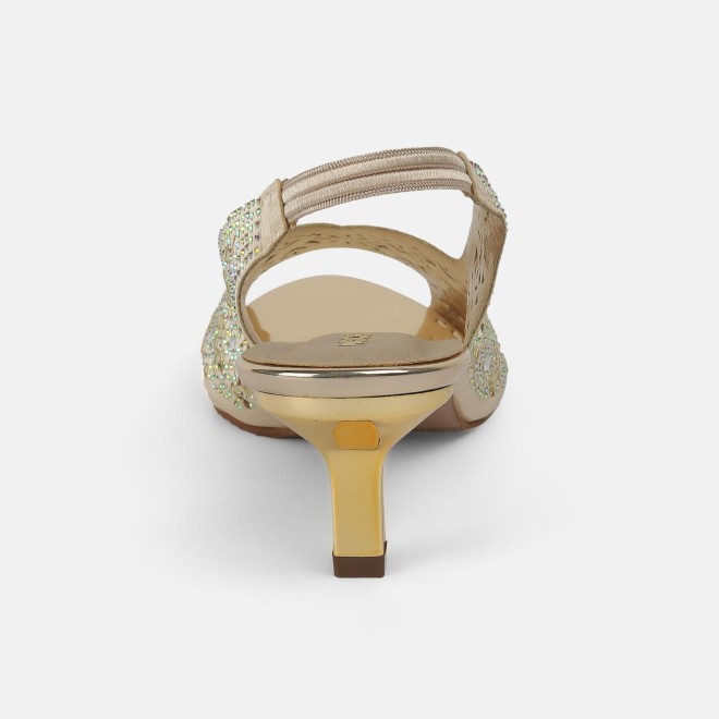 Mochi Women Gold Ethnic Sandals (SKU: 35-2084-15-36)