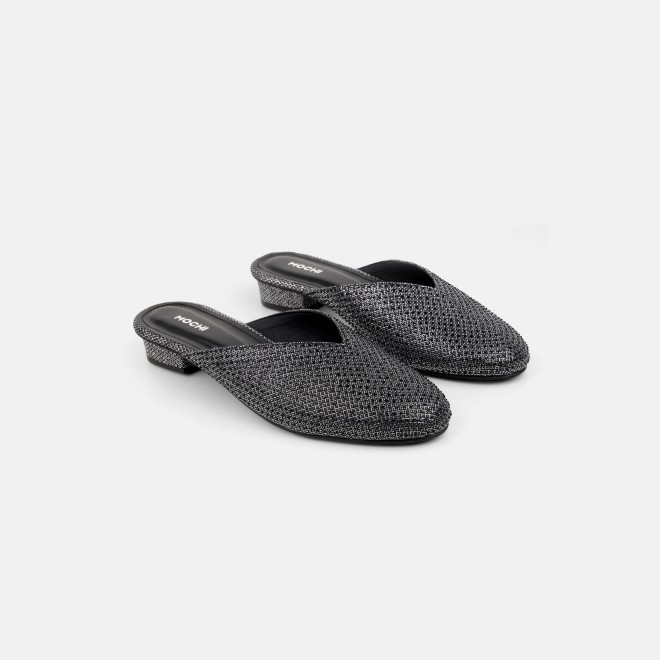 Mochi Women Black Ethnic Slip Ons (SKU: 35-2089-11-36)