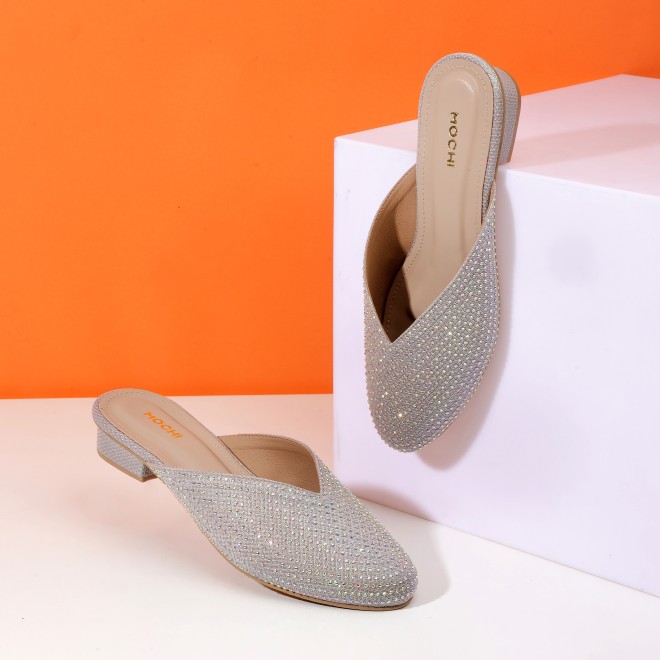 Women Gold Ethnic Slip Ons