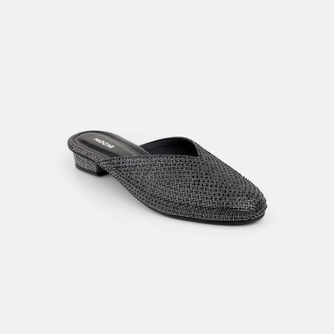 Mochi Women Black Ethnic Slip Ons (SKU: 35-2089-11-36)