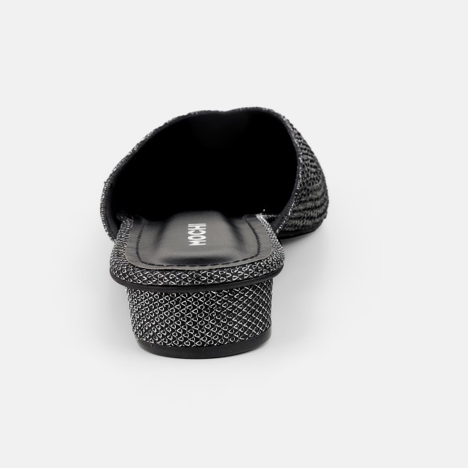 Mochi Women Black Ethnic Slip Ons (SKU: 35-2089-11-36)