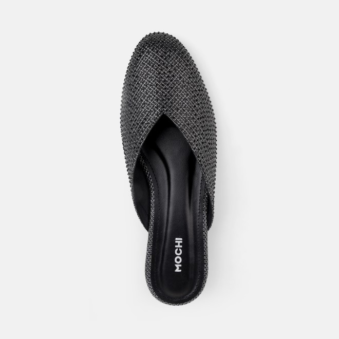 Mochi Women Black Ethnic Slip Ons (SKU: 35-2089-11-36)