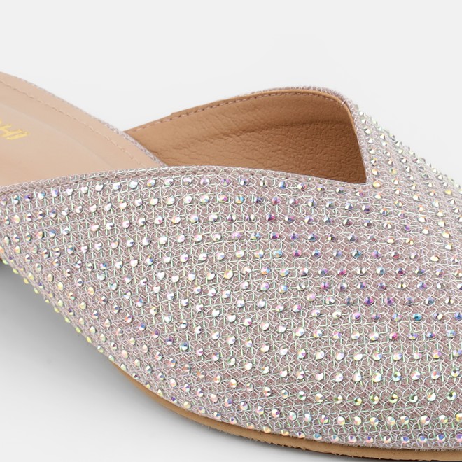 Mochi Women Gold Ethnic Slip Ons (SKU: 35-2089-15-36)