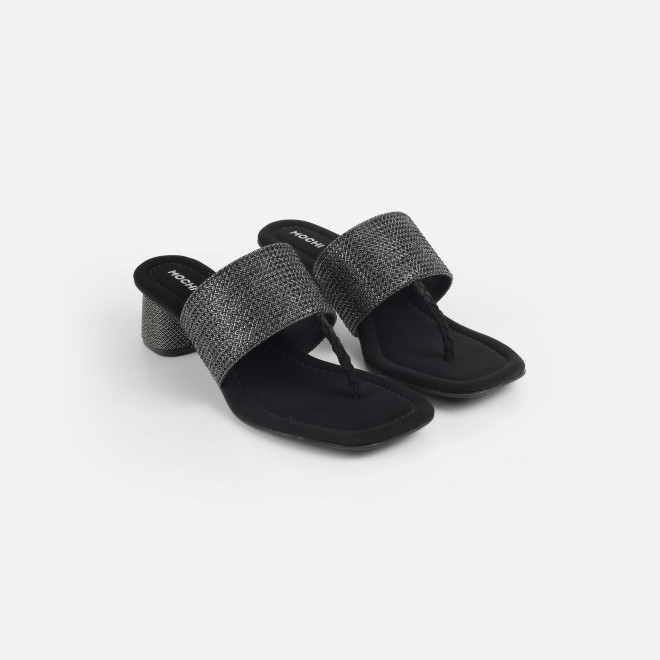 Mochi Women Black Ethnic Slip Ons (SKU: 35-2091-11-36)