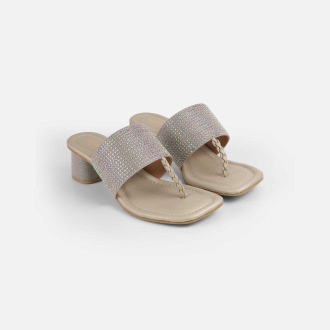 Mochi Women Gold Ethnic Slip Ons (SKU: 35-2091-15-36)