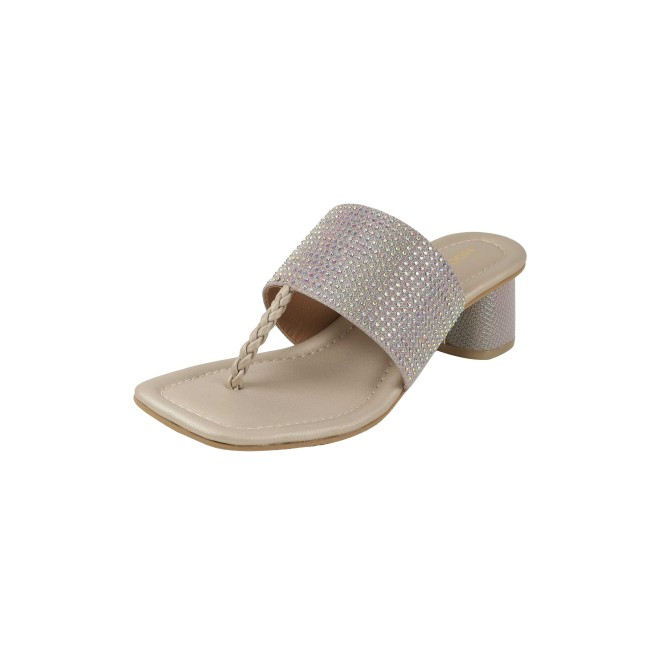 Mochi Women Gold Ethnic Slip Ons (SKU: 35-2091-15-36)
