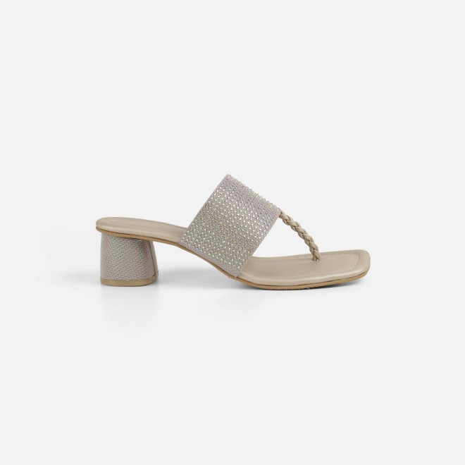 Mochi Women Gold Ethnic Slip Ons (SKU: 35-2091-15-36)