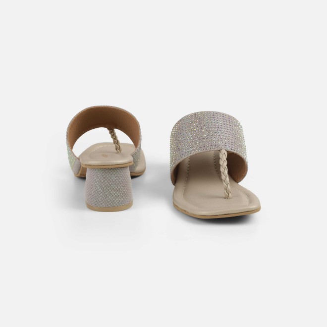 Mochi Women Gold Ethnic Slip Ons (SKU: 35-2091-15-36)