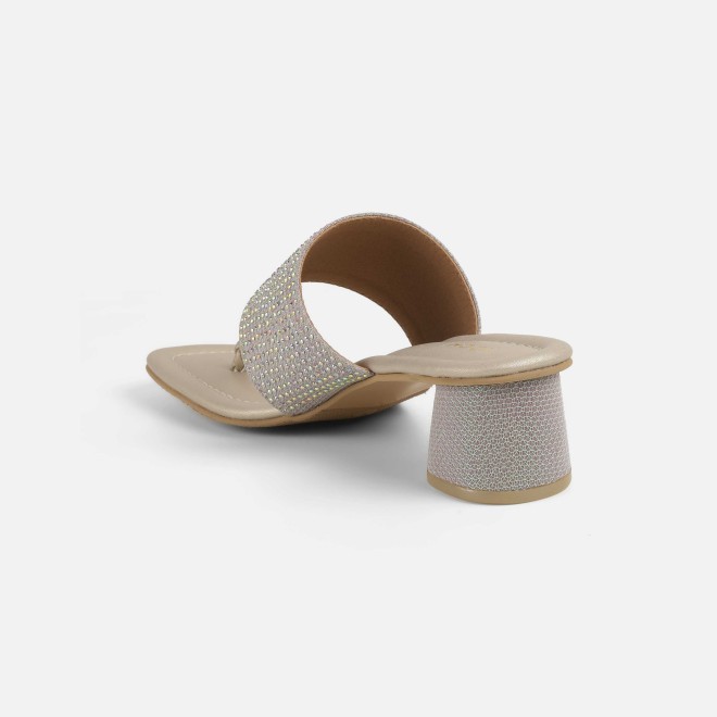 Mochi Women Gold Ethnic Slip Ons (SKU: 35-2091-15-36)