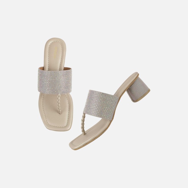 Mochi Women Gold Ethnic Slip Ons (SKU: 35-2091-15-36)