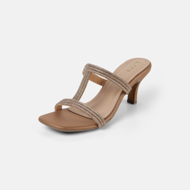 Mochi Women Antic-gold Party Slip Ons (SKU: 35-2354-28-36)