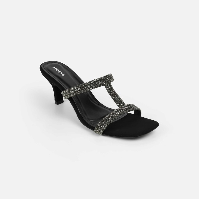 Mochi Women Black Party Slip Ons (SKU: 35-2354-11-37)