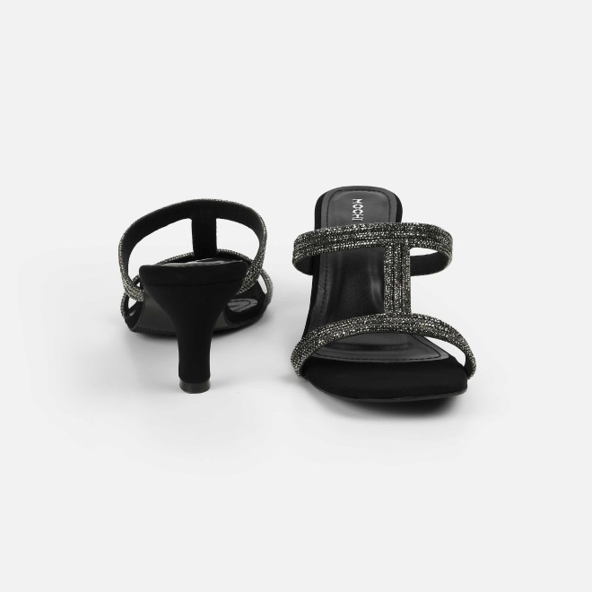 Mochi Women Black Party Slip Ons (SKU: 35-2354-11-37)