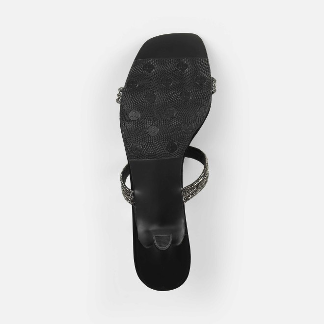 Mochi Women Black Party Slip Ons (SKU: 35-2354-11-37)