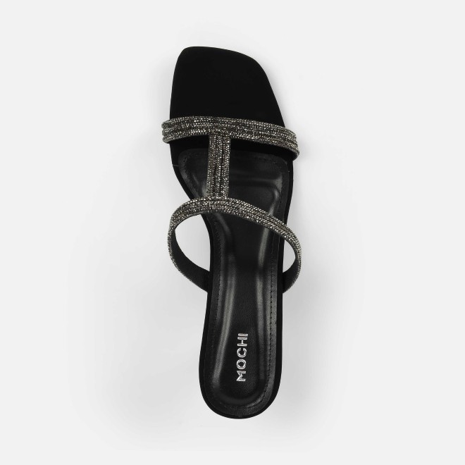 Mochi Women Black Party Slip Ons (SKU: 35-2354-11-37)